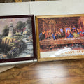 F573 Set of 2 vintage puzzles (Lighthouse and Last Supper)