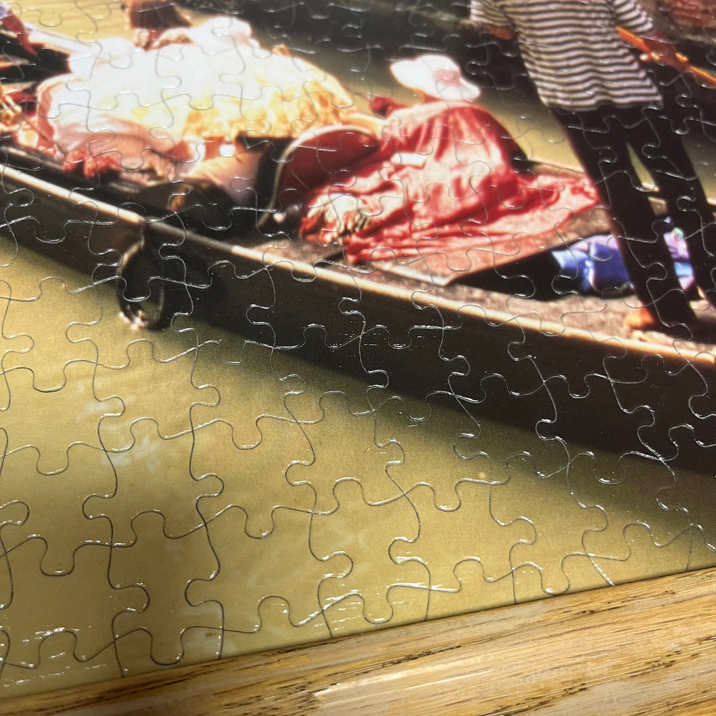 F575 Set of 2 framed puzzles (teepee scene and gondolas of Venice)