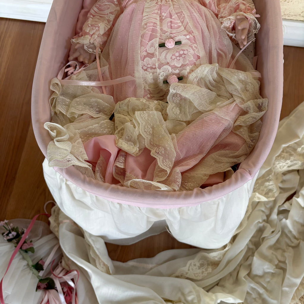 F105 Vintage Porcelain Baby Doll with Accessories
