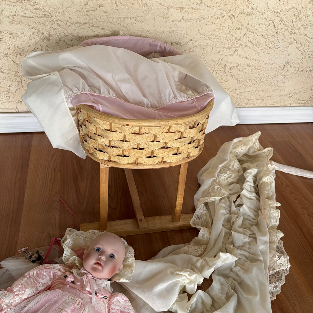 F105 Vintage Porcelain Baby Doll with Accessories