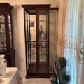 F111 Vintage solid wood curio cabinet with glass sliding door