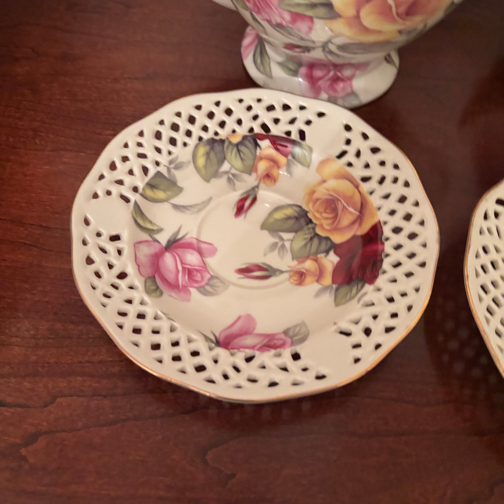 F115 Vintage Grouping (Roses china and musical angel)