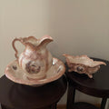F125 Vintage China Grouping (water pitcher and basin and china planter)