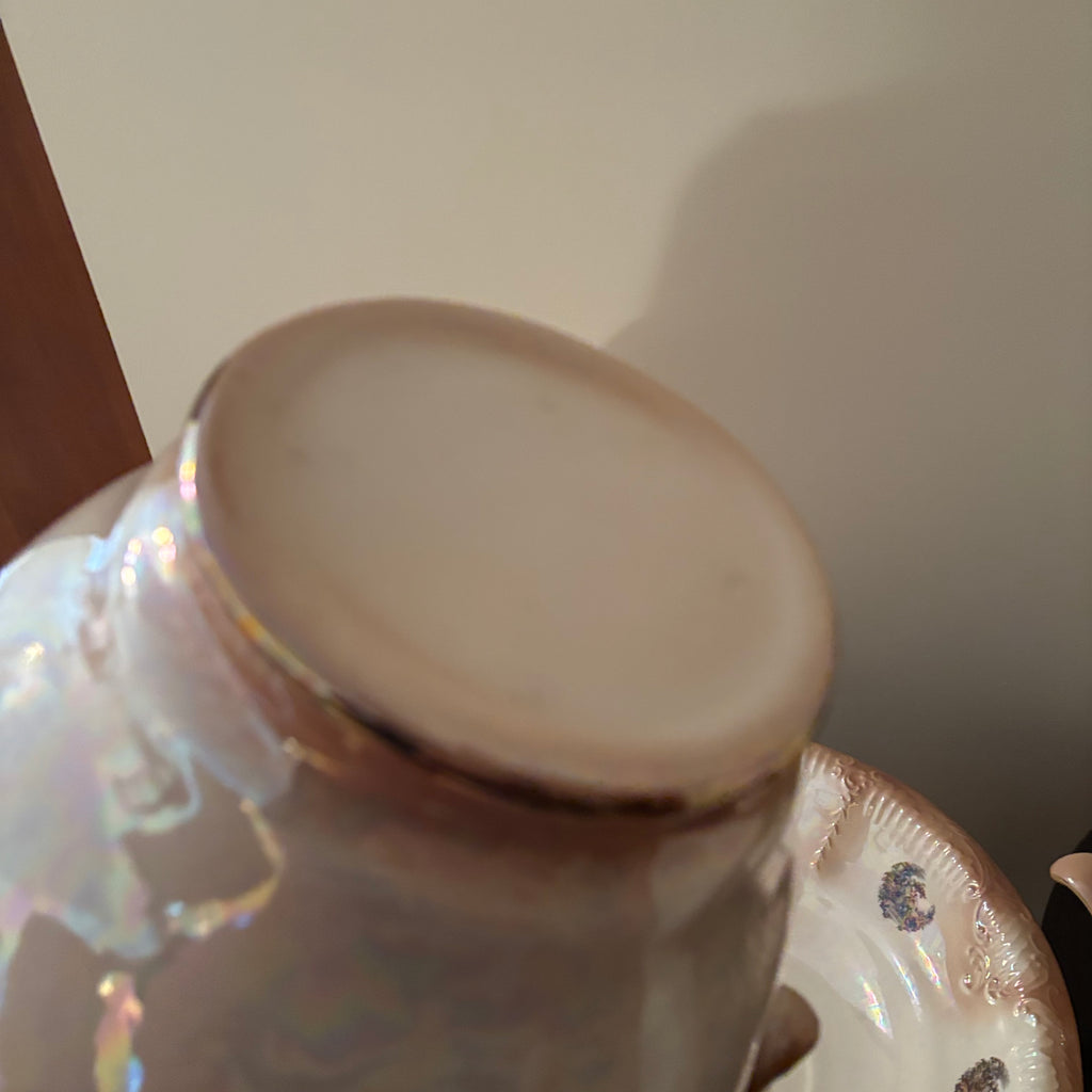 F125 Vintage China Grouping (water pitcher and basin and china planter)