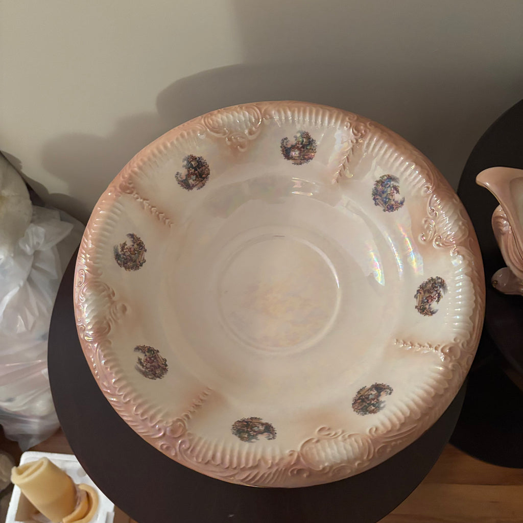 F125 Vintage China Grouping (water pitcher and basin and china planter)