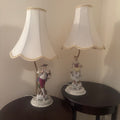 F127 Set of 2 Bisque Porcelain Figurine Lamps
