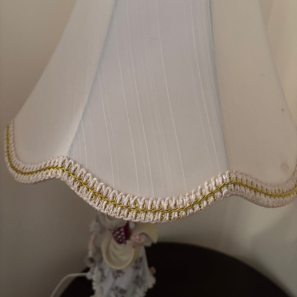 F127 Set of 2 Bisque Porcelain Figurine Lamps