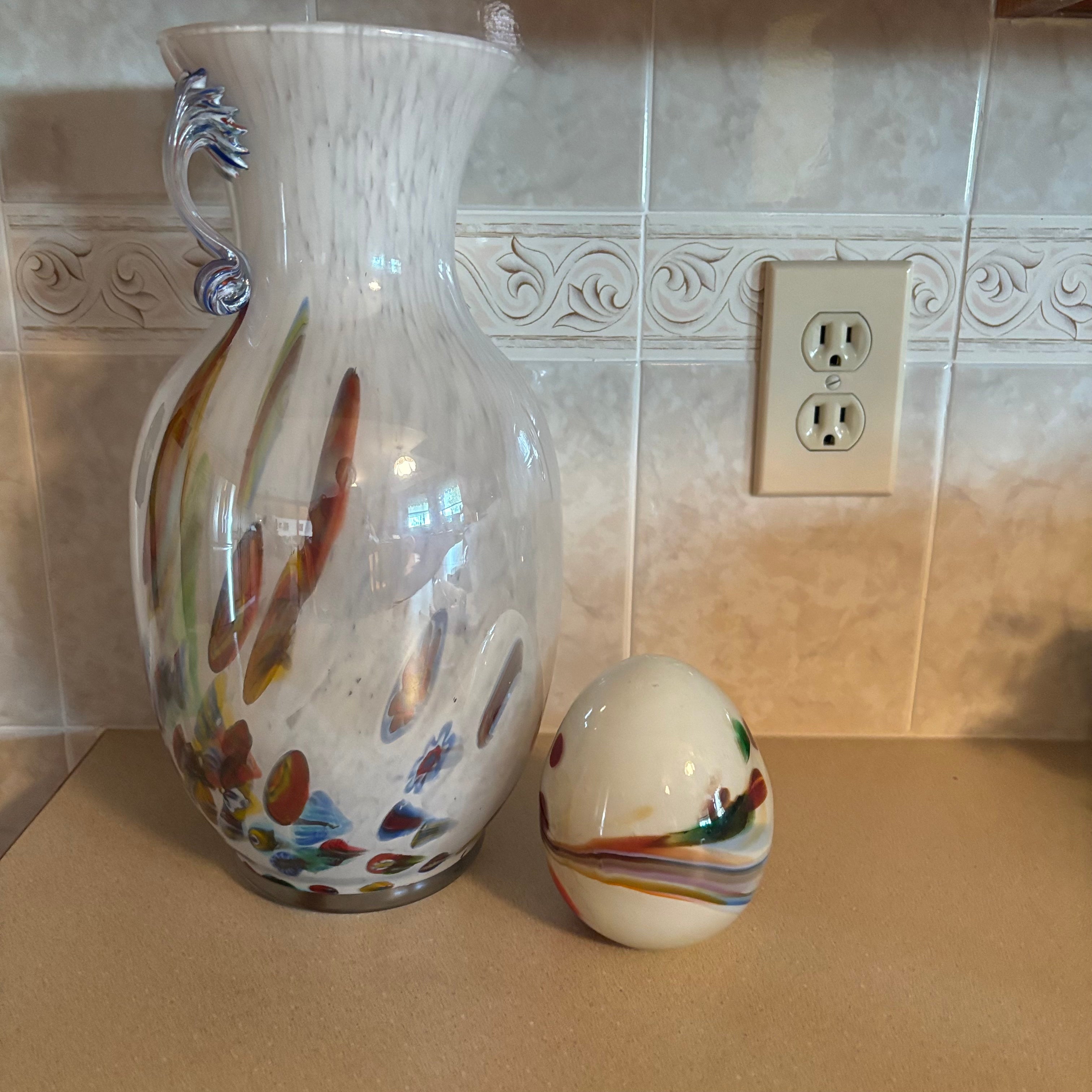 F130 Vintage Murano style vase and decor