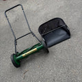F132 Lee Valley push mower with bag