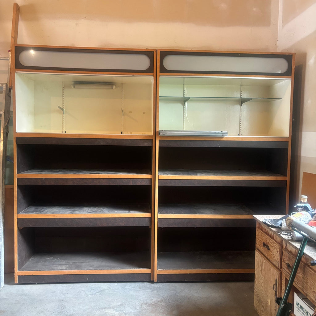 F135 2 Vintage shelving units (extremely heavy)