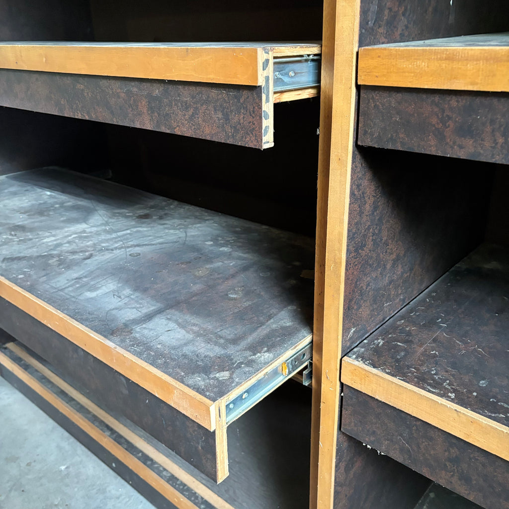 F135 2 Vintage shelving units (extremely heavy)