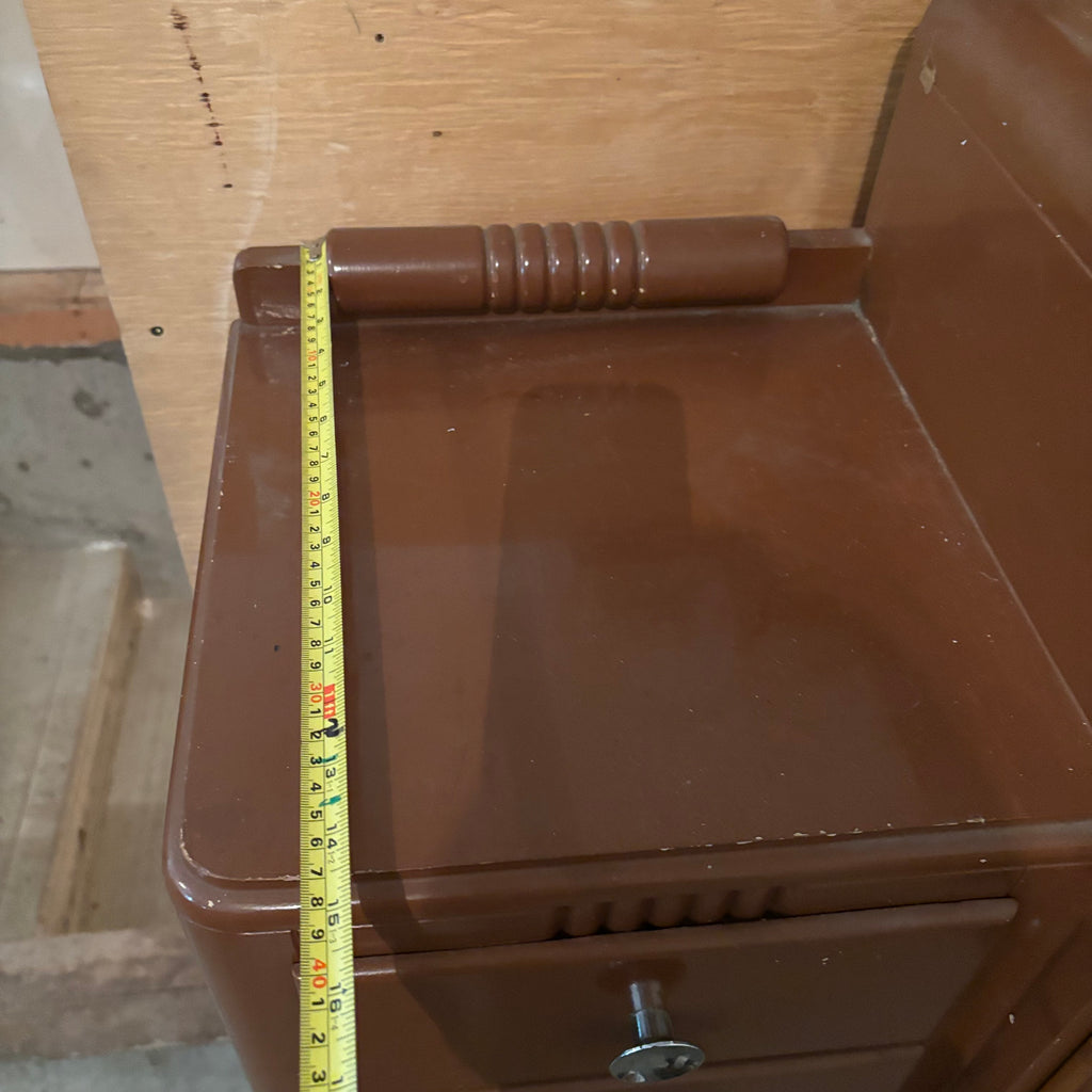 F150 Vintage wooden children’s armoire with Winnie the Pooh detail (converted china cabinet?)