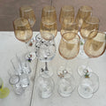 D695 Glassware grouping (Amber wine glasses and more)
