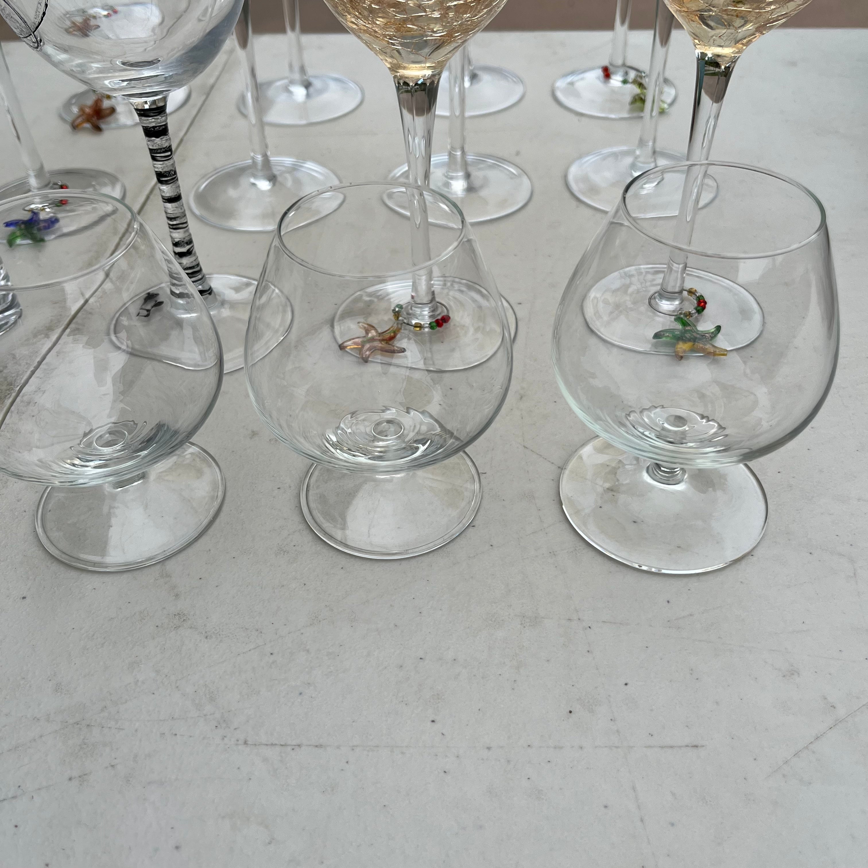 D695 Glassware grouping (Amber wine glasses and more)