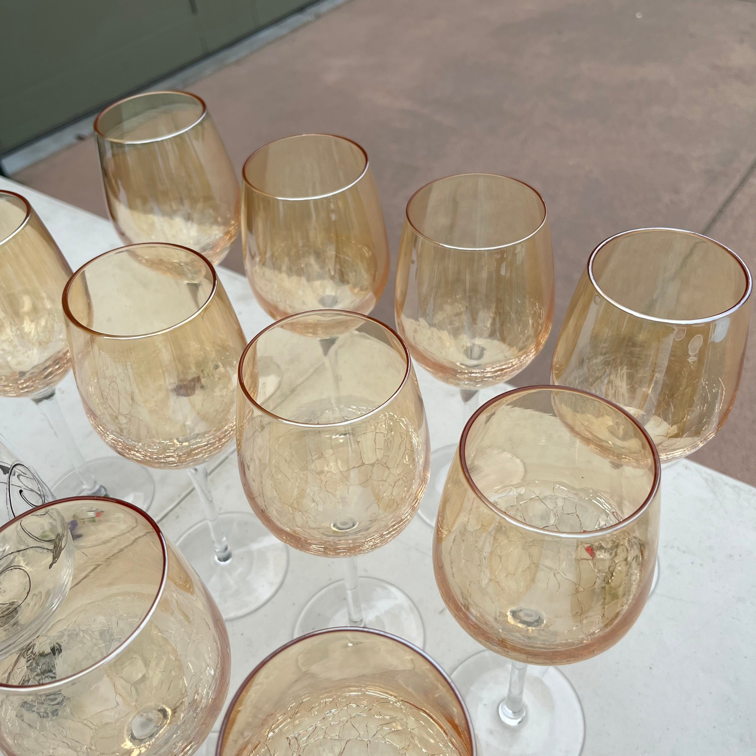 D695 Glassware grouping (Amber wine glasses and more)