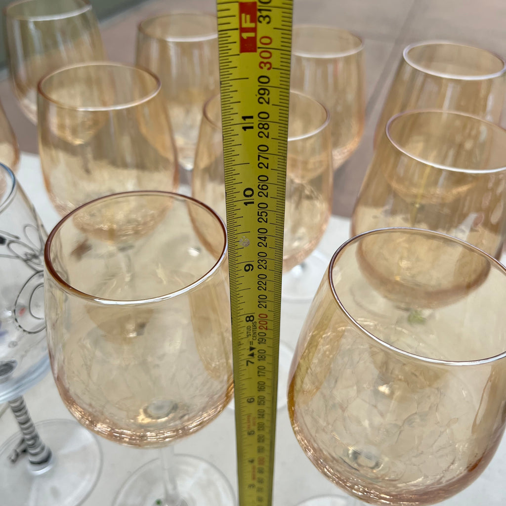 D695 Glassware grouping (Amber wine glasses and more)