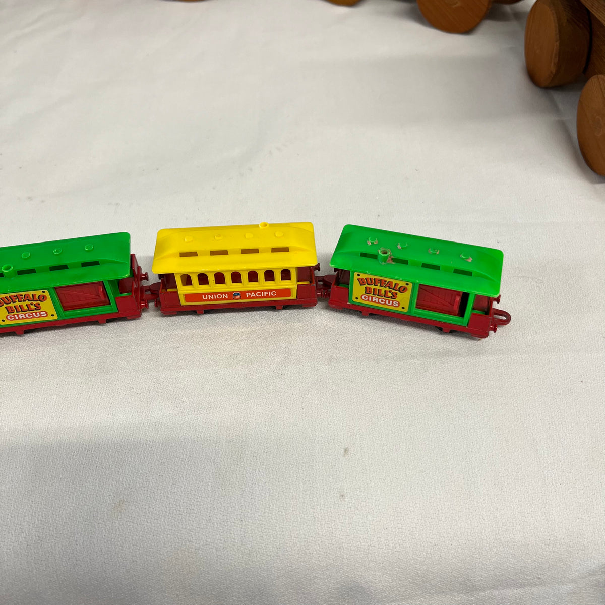 U907 Vintage Wooden Toy Train Grouping