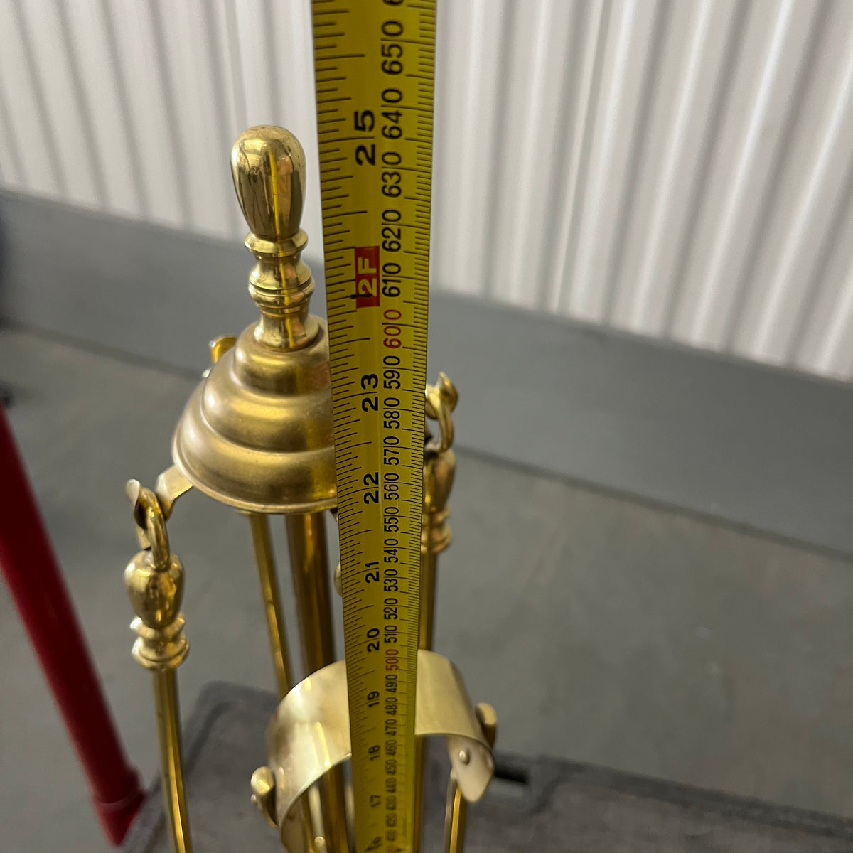 U912 Vintage brass fireplace grouping