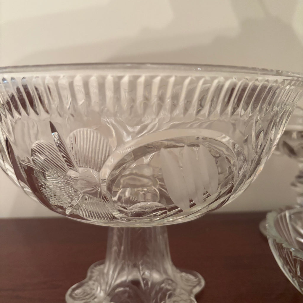 F153 Vintage crystal candy dish grouping