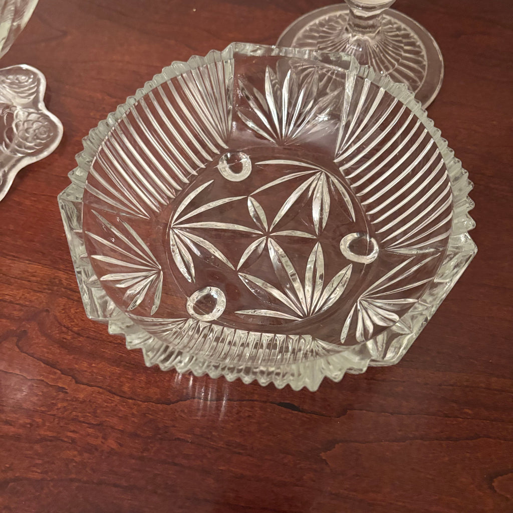 F153 Vintage crystal candy dish grouping