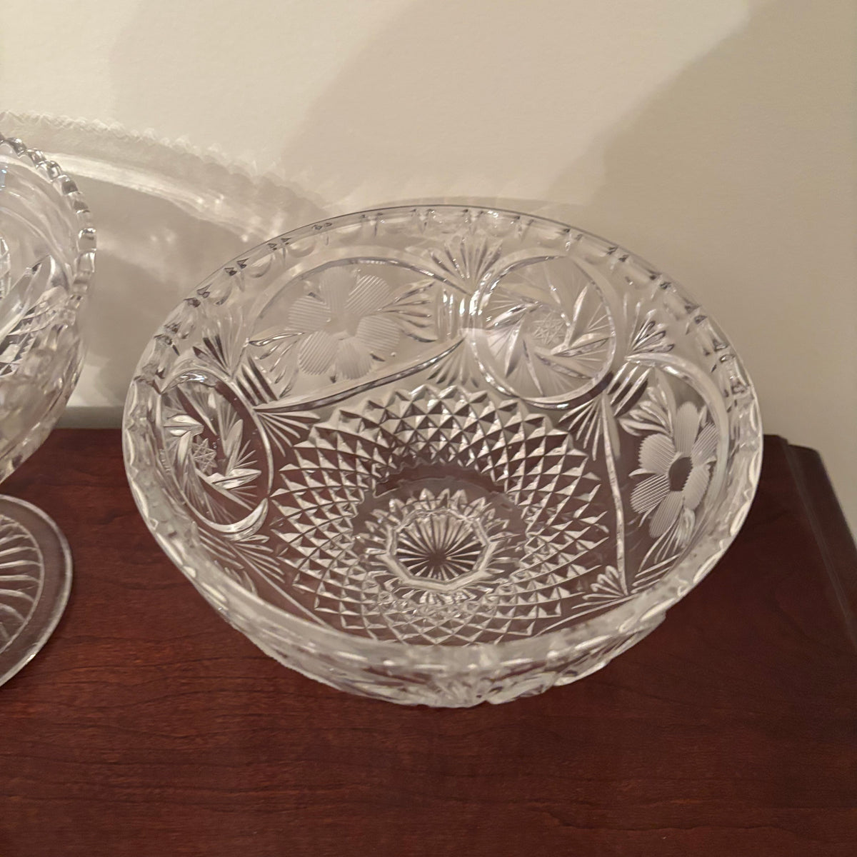 F153 Vintage crystal candy dish grouping