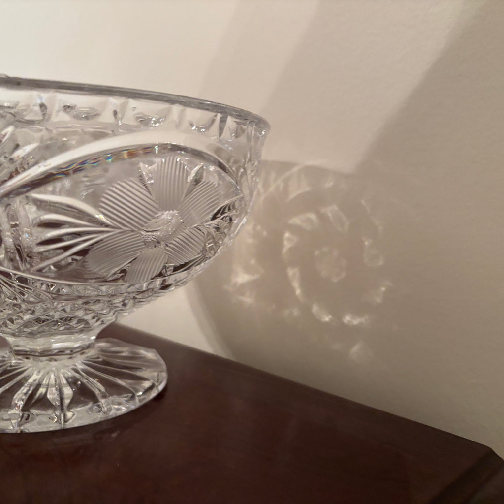 F153 Vintage crystal candy dish grouping