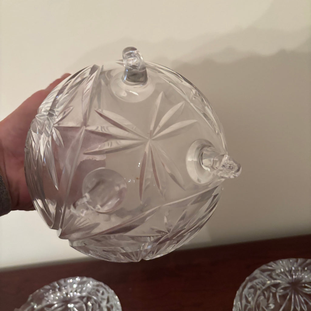 F155 Vintage crystal Rose bowl grouping