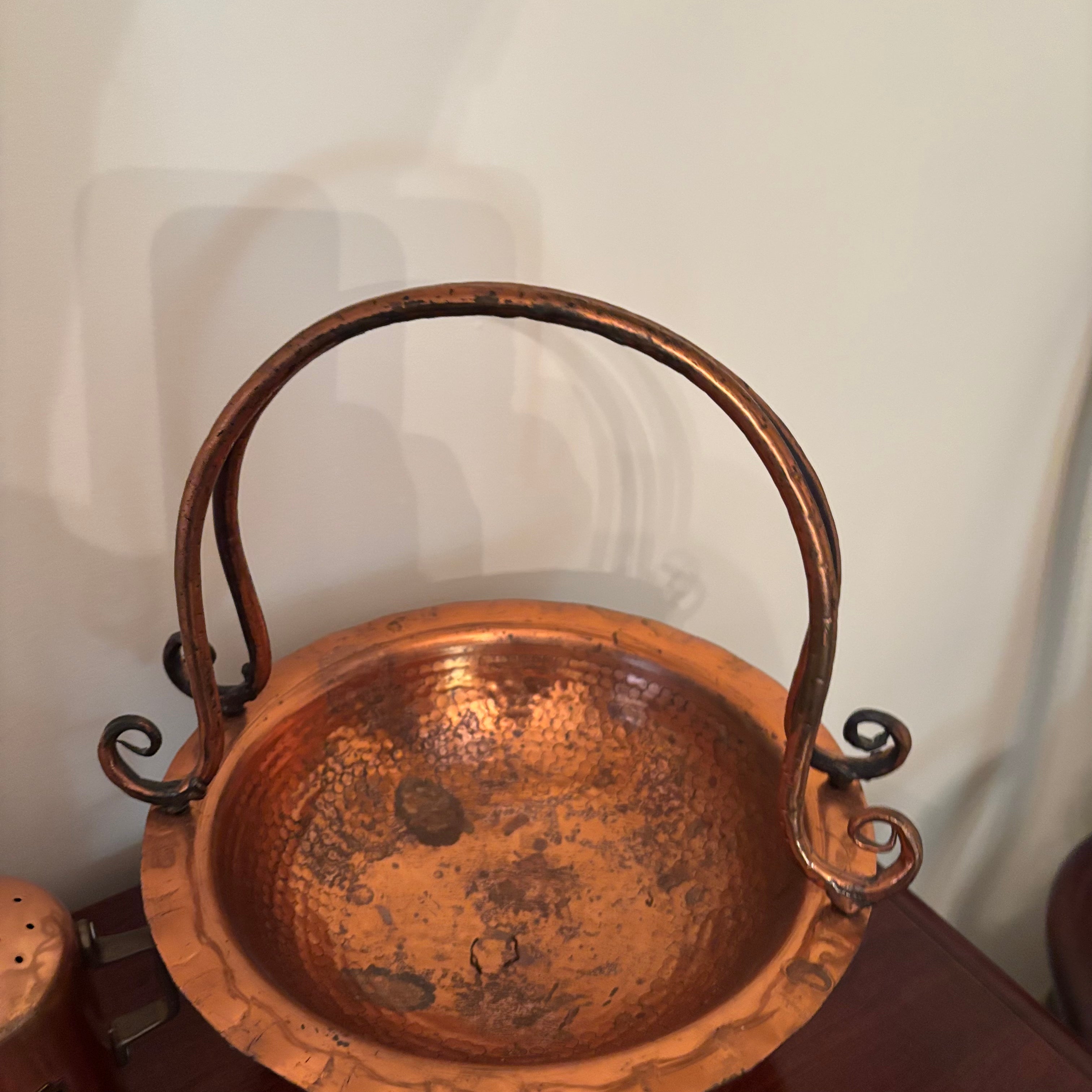 F157 Vintage copper grouping (rooster mould and more)