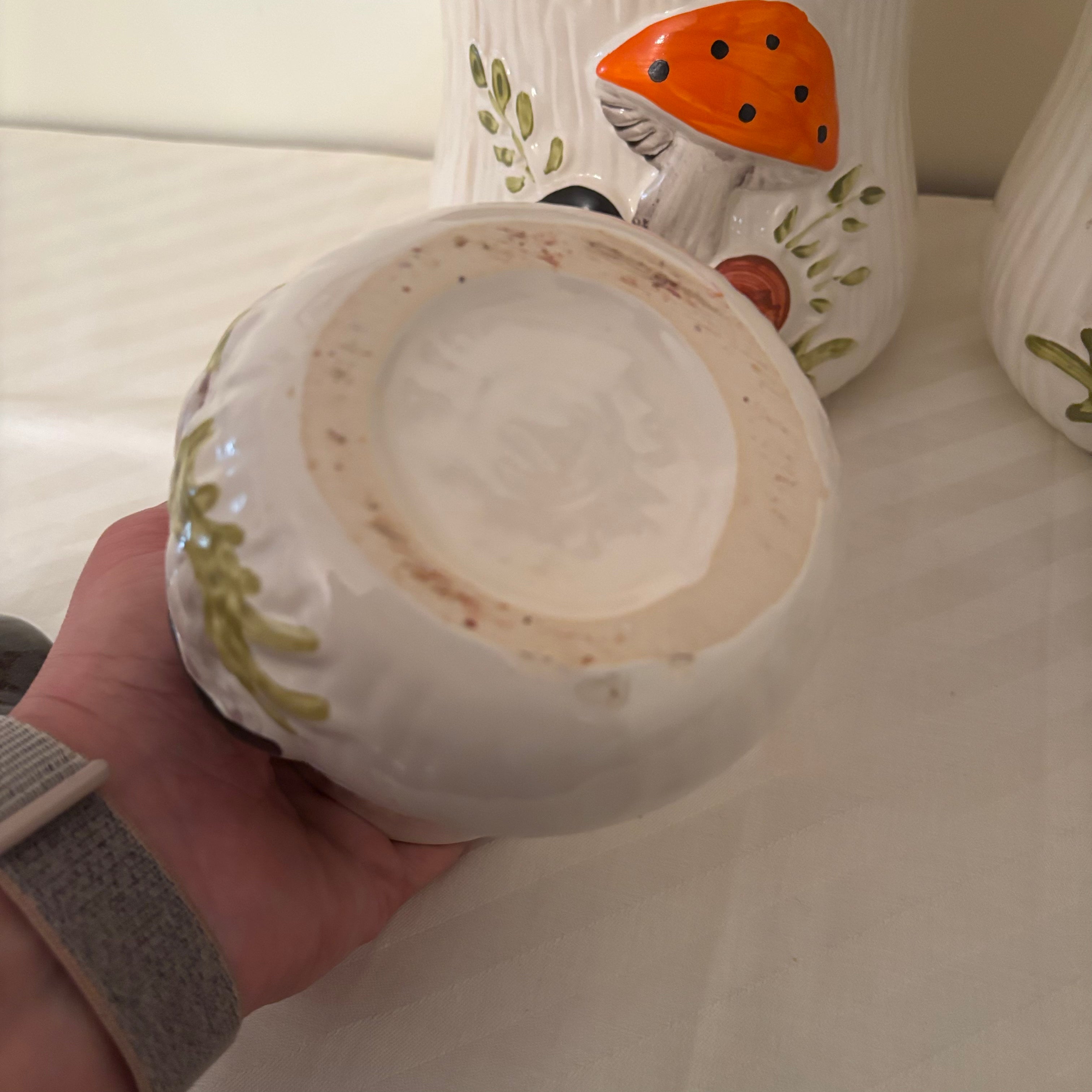 F158 Vintage Sears Merry Mushroom canister set (in excellent condition)