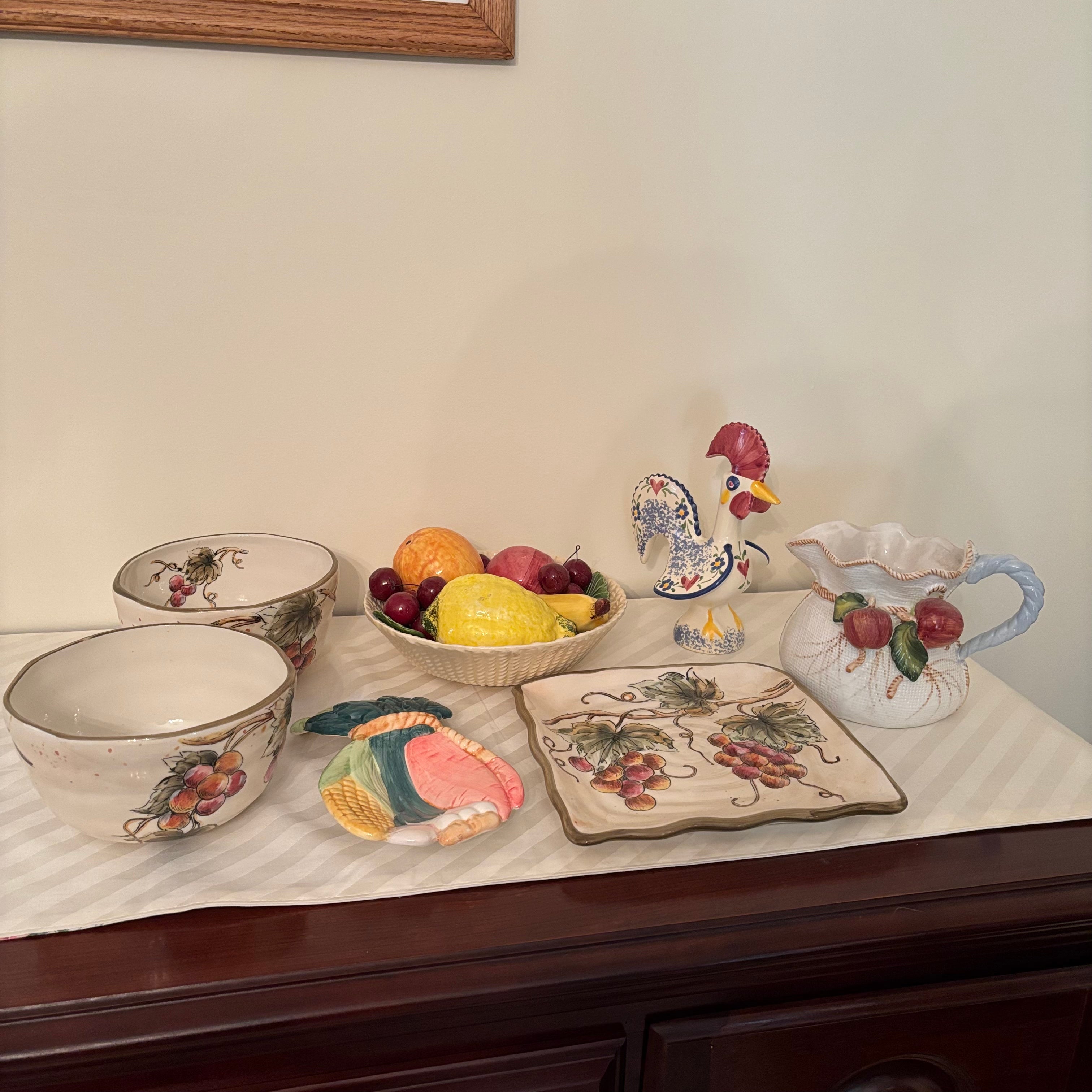 F159 Vintage Glass Grouping (Bassano fruit bowl and more)