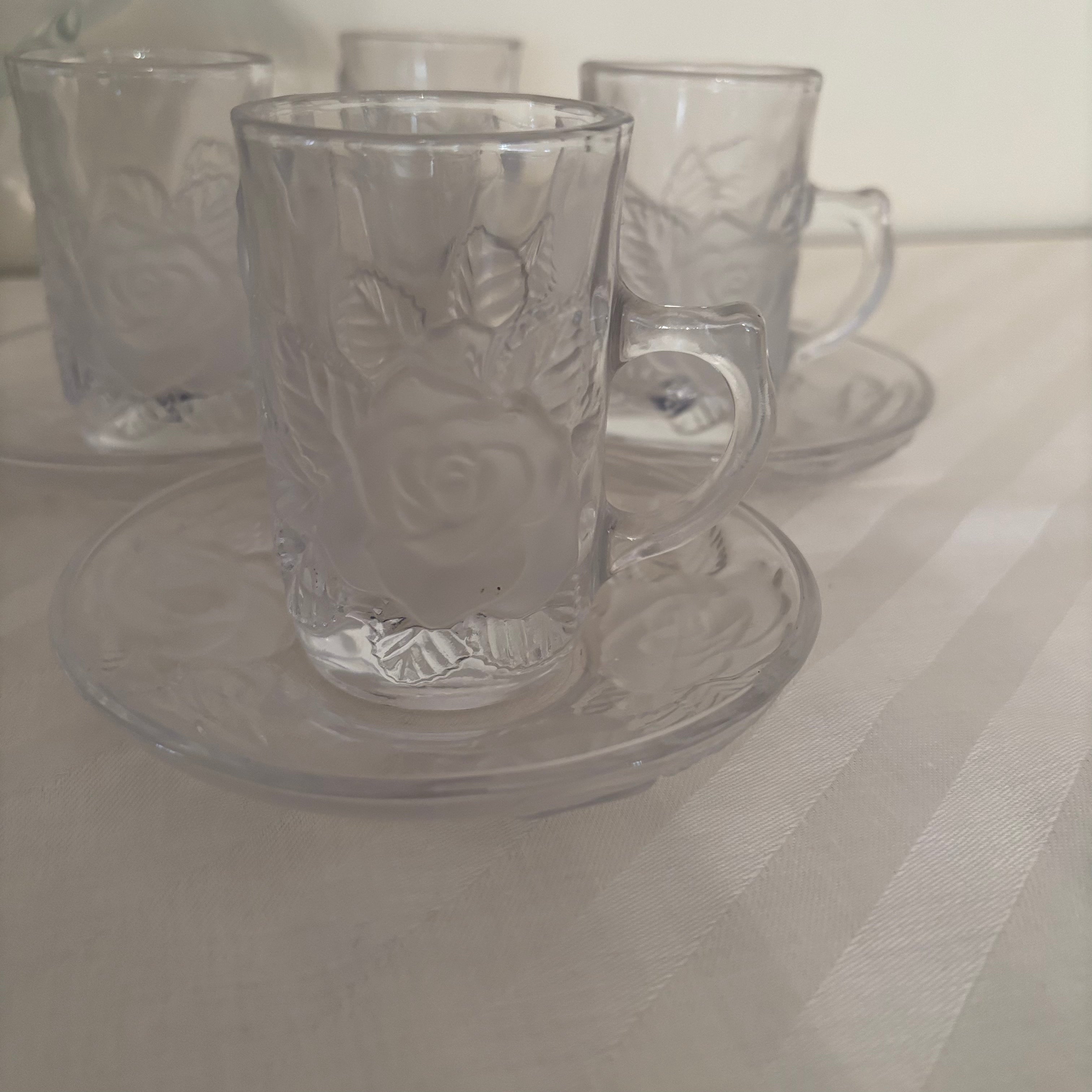 F161 Vintage crystal and glass  grouping (floral fruit bowl and more)