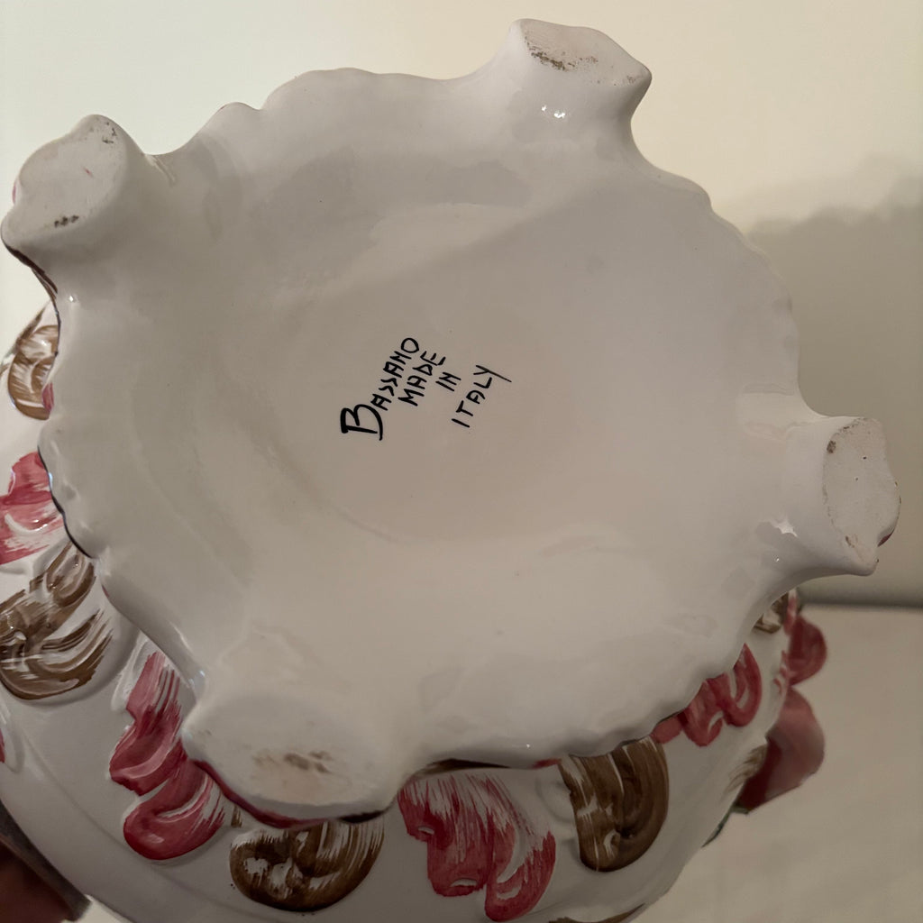 F164 Vintage grouping (Capodimonte rose soup tureen and candle holders)