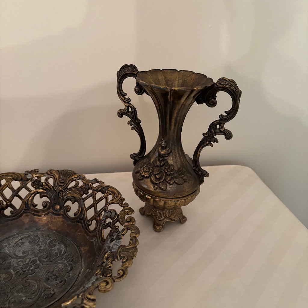 F165 Vintage metal grouping (sconces and more)