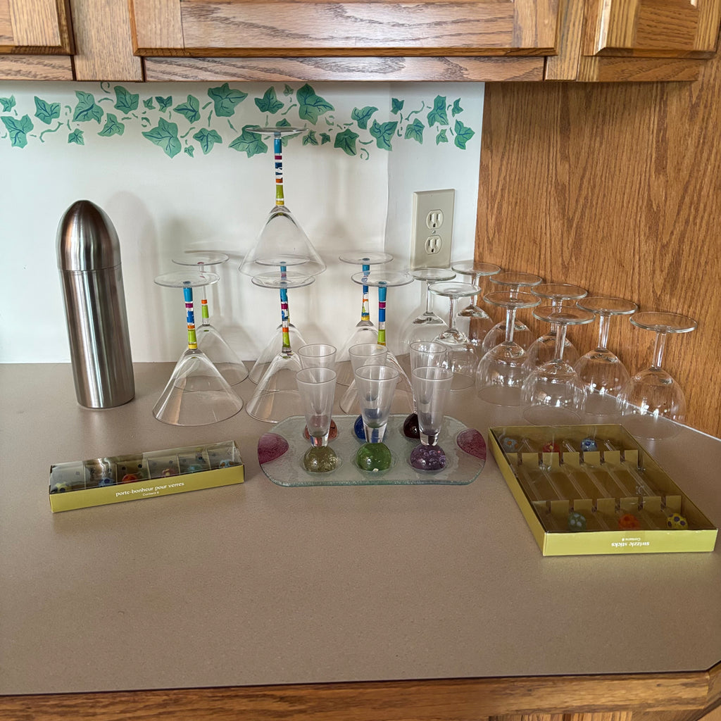 F167 Barware grouping (martini glasses and more)