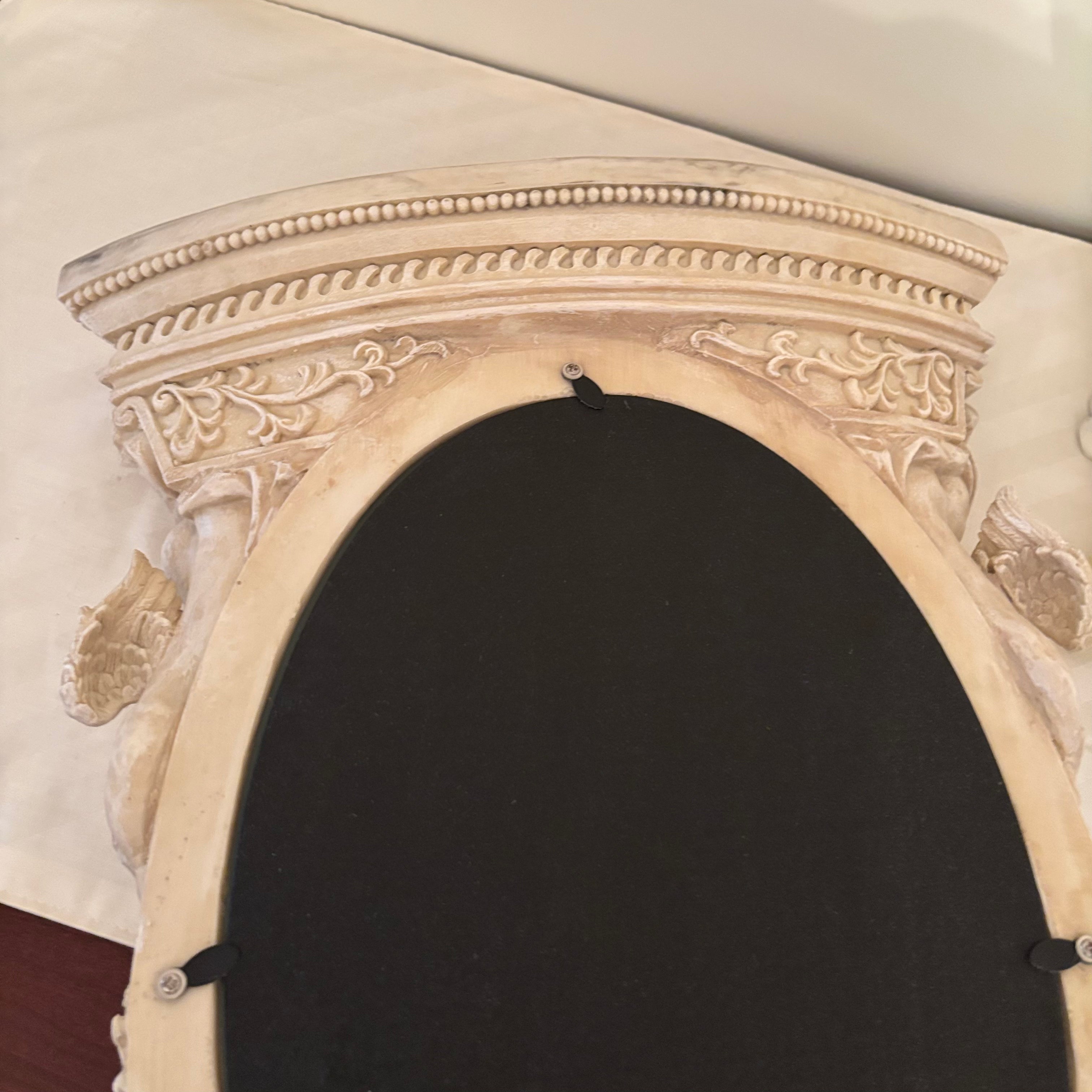 F170 Vintage cherub decor grouping (heavy stone mirror and more)
