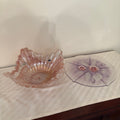 F171 Vintage Mikasa Calypso cake plate and Murano bowl (**bowl is cracked on bottom**)