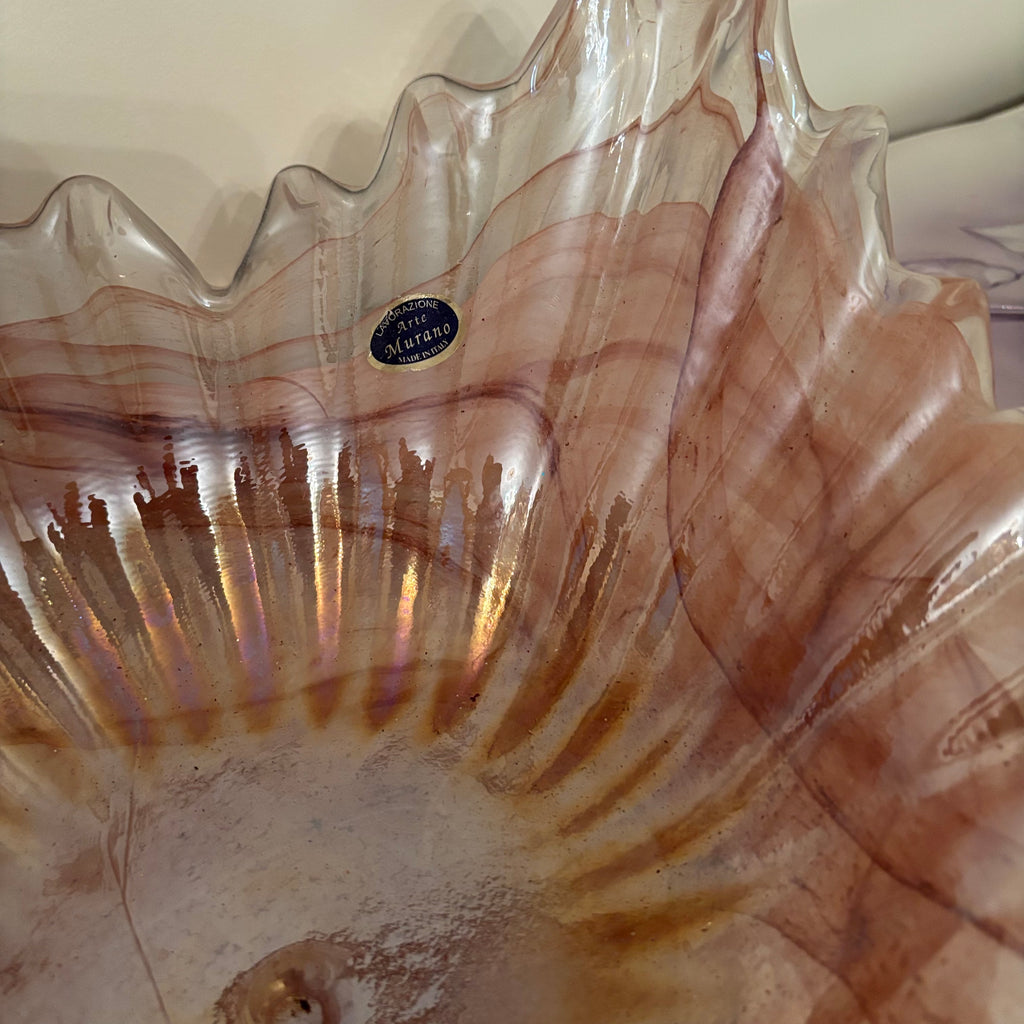 F171 Vintage Mikasa Calypso cake plate and Murano bowl (**bowl is cracked on bottom**)