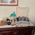 F174 Vintage kitchen grouping (baking tins, cookie press and more)
