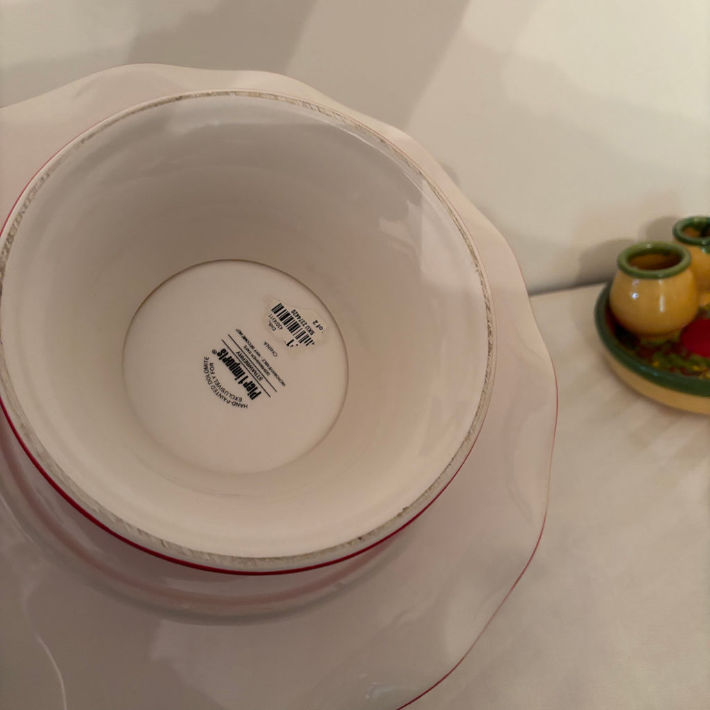 F175 Ceramic serving grouping (strawberry cake plate and more)