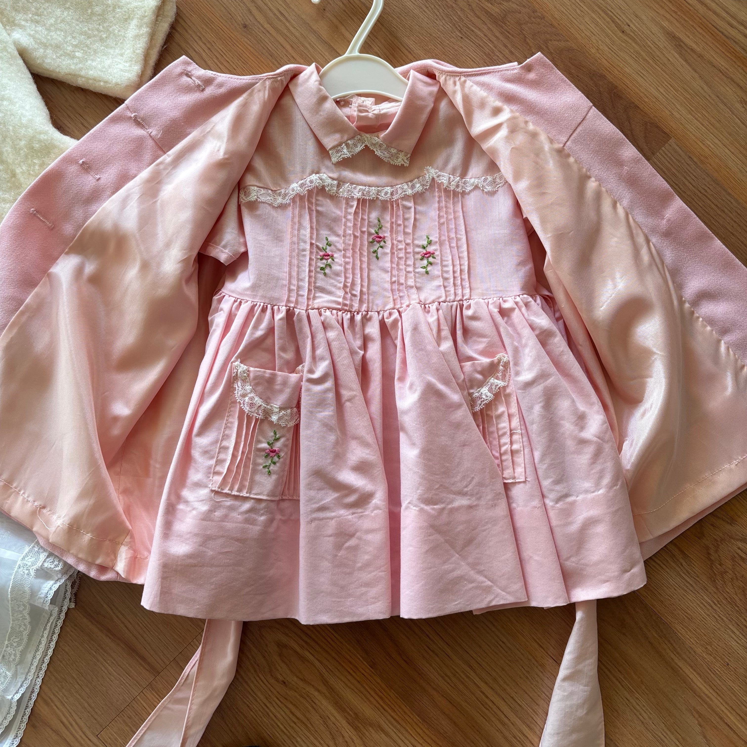 F176 Vintage infant and toddler girls clothing grouping