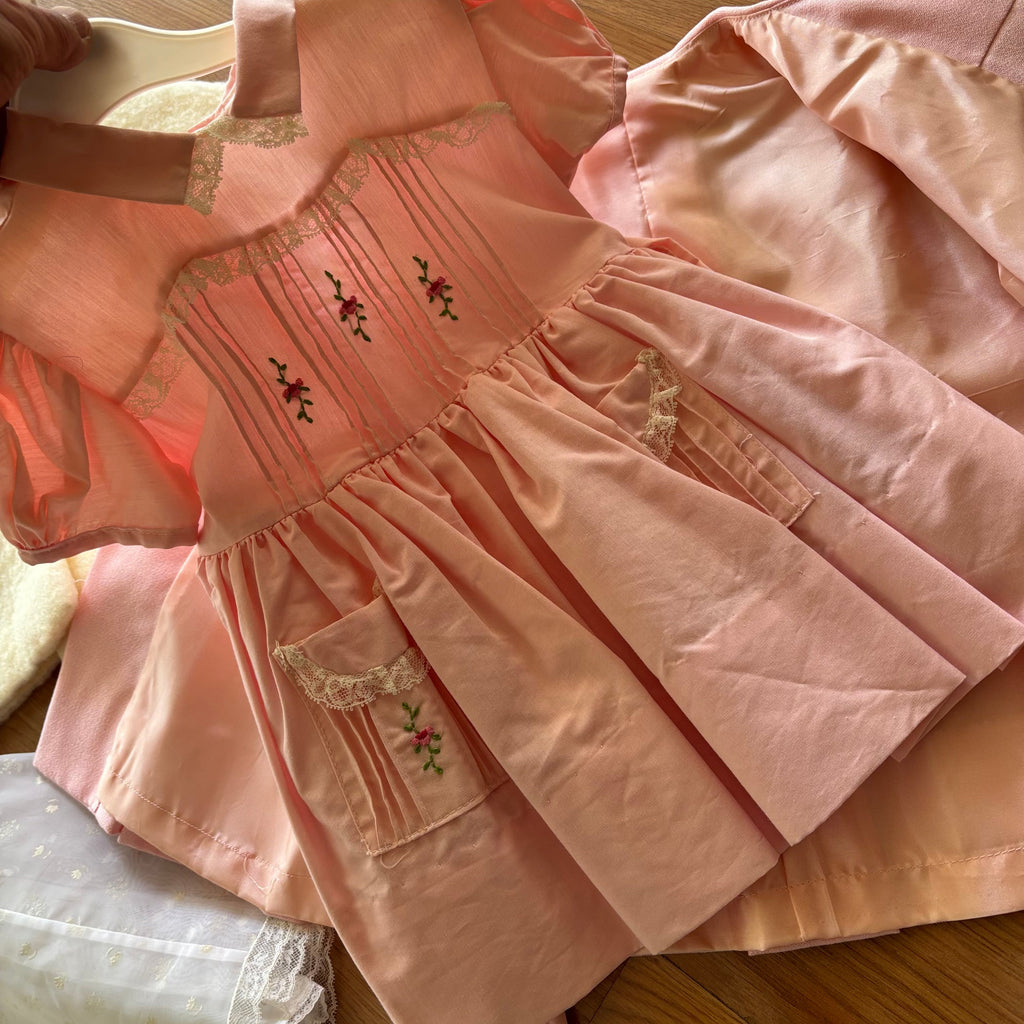 F176 Vintage infant and toddler girls clothing grouping