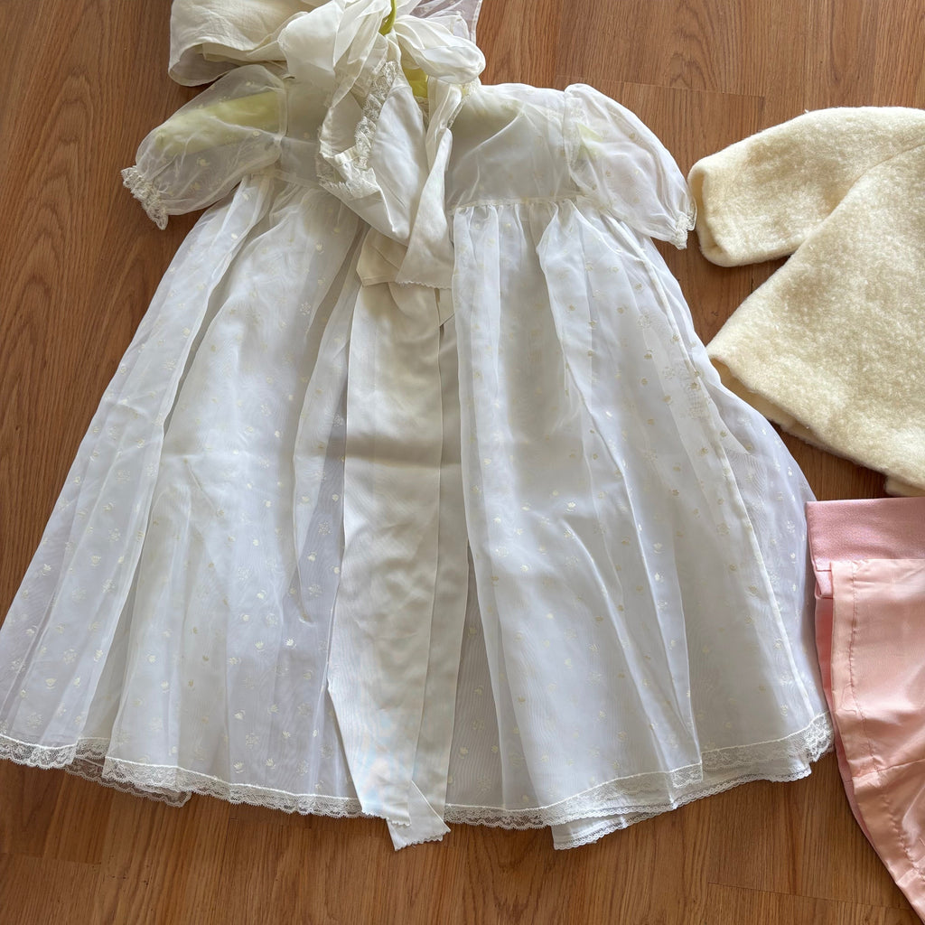F176 Vintage infant and toddler girls clothing grouping
