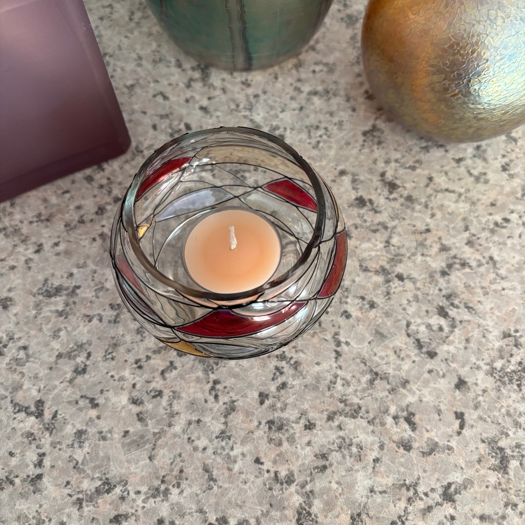 E780 Art glass Decor Grouping (Roku vase  and more)