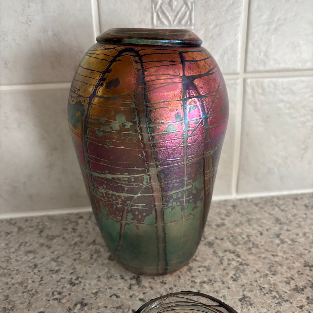 E780 Art glass Decor Grouping (Roku vase  and more)