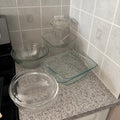 E789 Vintage kitchen grouping (pyrex mixing bowls and more)