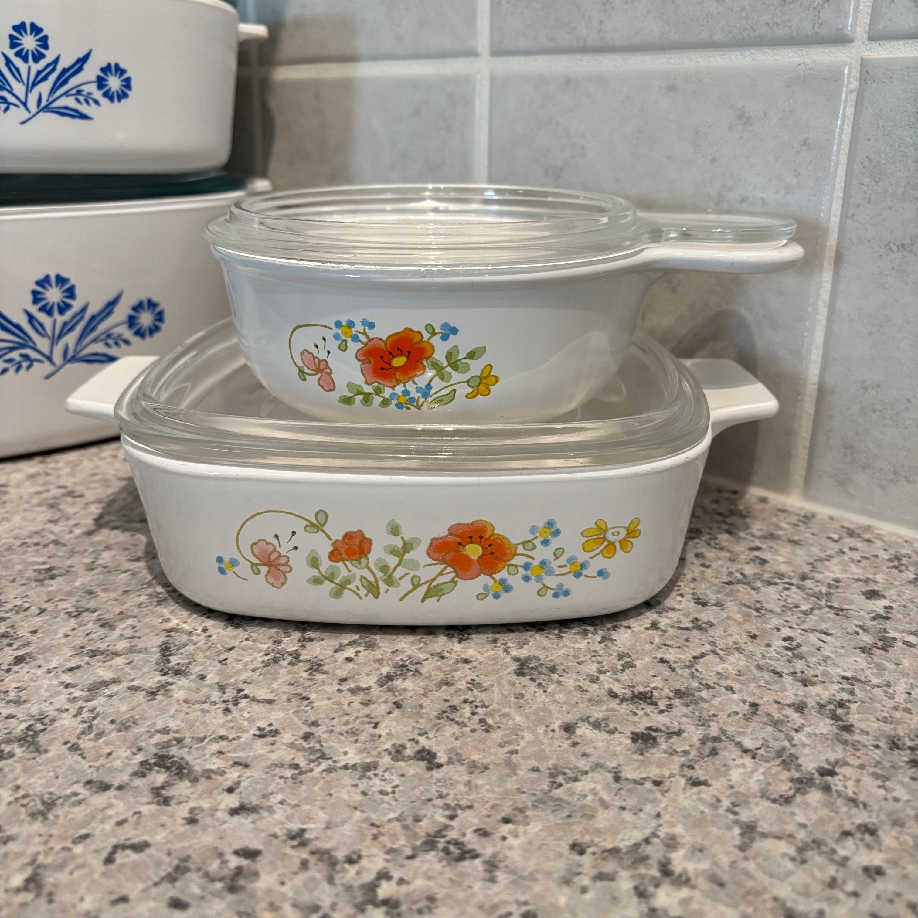 F799 Vintage Corningware Grouping (cornflower and more)