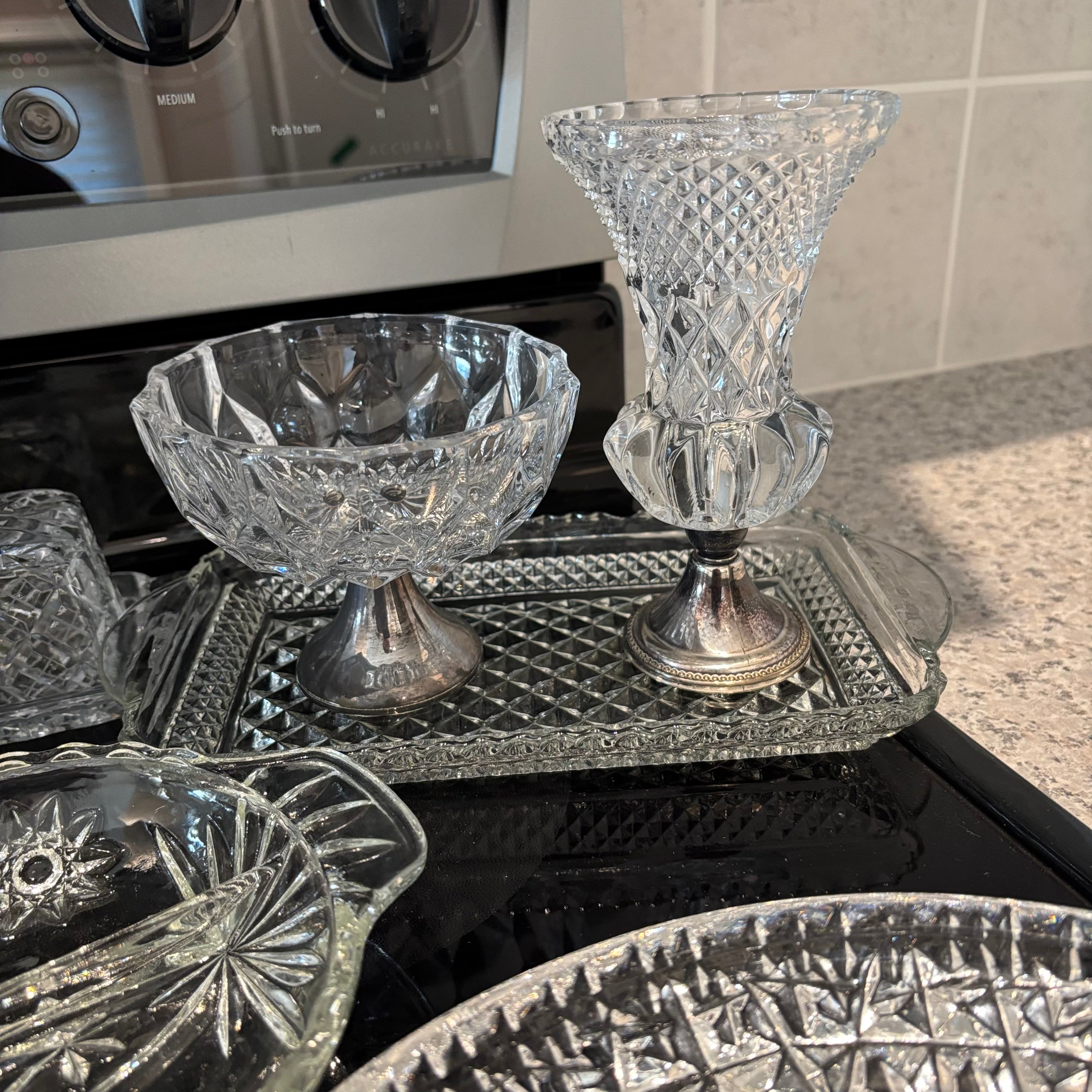 F800 Vintage Glass and Crystal Grouping
