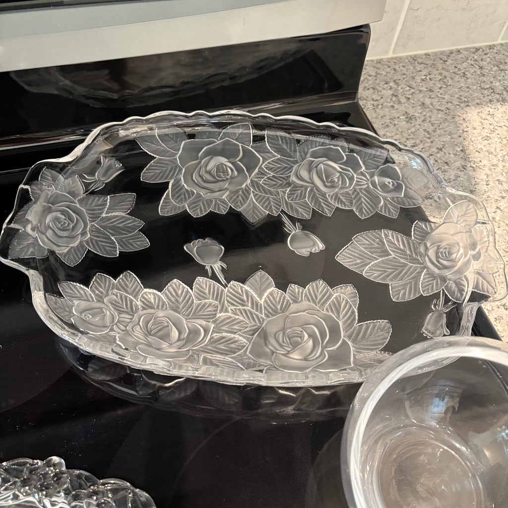 F801 Vintage Glass Grouping (cake plate and more)
