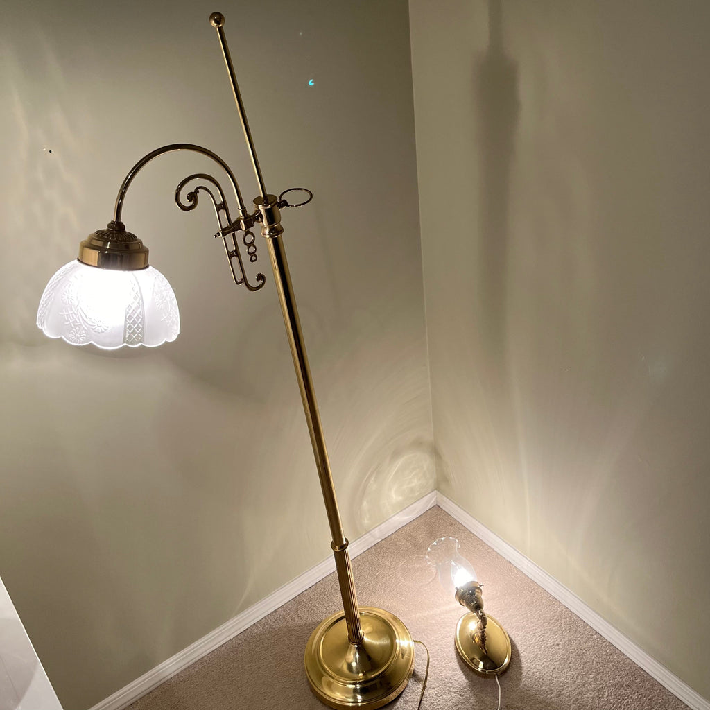 E545 2 Vintage brass lamps