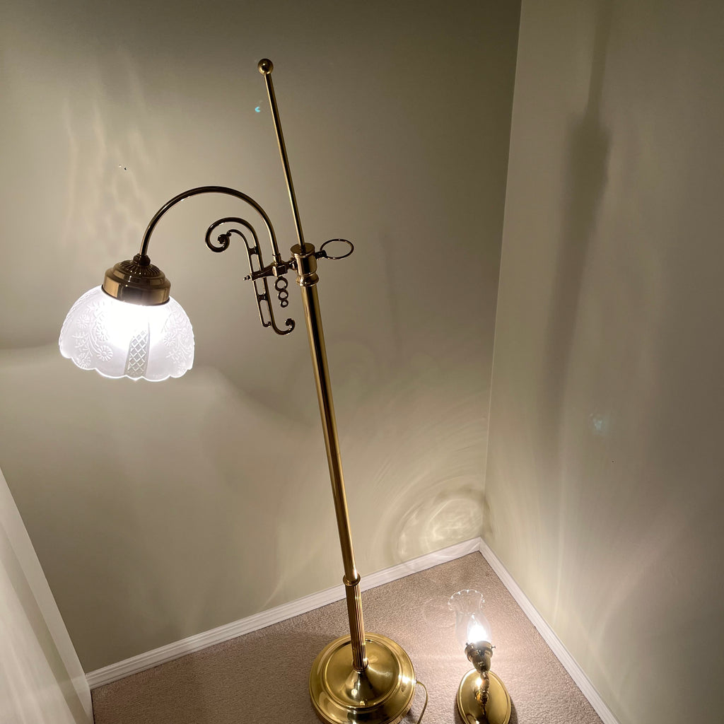 E545 2 Vintage brass lamps